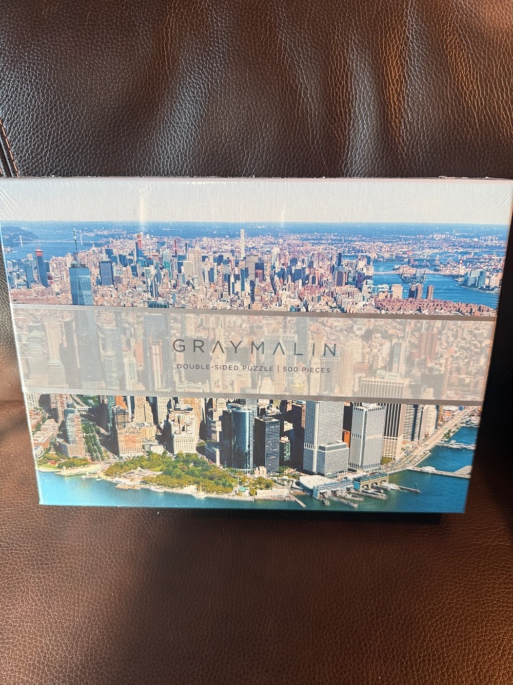 Galison Gray Malin Cityscape Double-Sided Puzzle - Blue, Green, Tan